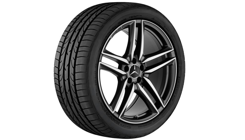 Cerchio AMG a 5 doppie razze, 50,8 cm (20 pollici), lucido, Classe E, 265/35 R20/, nero opaco, A21340128007X36 Cerchio AMG a 5 doppie razze, 50,8 cm (20 pollici), lucido, Classe E, 265/35 R20/, nero opaco, A21340128007X36