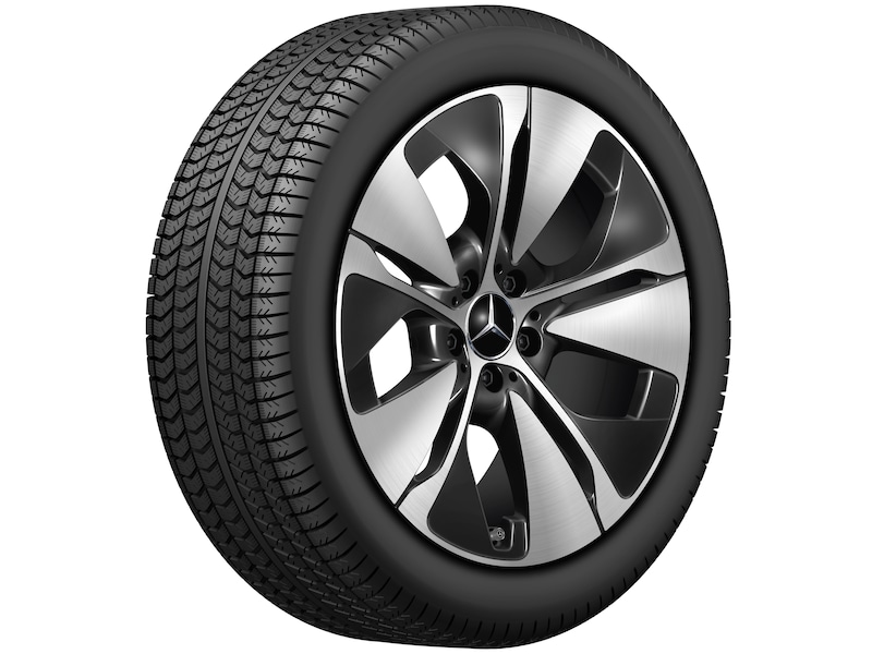 5-Speichen-Rad, Aero, 48,3 cm (19 Zoll), glanzgedreht, 245/45 R19/, schwarz, A21440132007X23