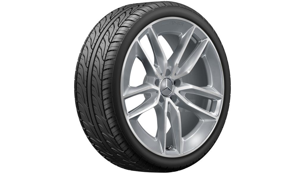 AMG 5-Doppelspeichen-Rad, 50,8 cm (20 Zoll), glanzgedreht, E-Klasse, 275/30 R20/, tremolit-metallic, A21340150007X44 AMG 5-Doppelspeichen-Rad, 50,8 cm (20 Zoll), glanzgedreht, E-Klasse, 275/30 R20/, tremolit-metallic, A21340150007X44