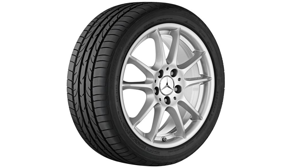 5-twin-spoke wheel, 43.2 cm (17-inch), B-Class, 215/45 R17/, titanium silver, B66474546 5-twin-spoke wheel, 43.2 cm (17-inch), B-Class, 215/45 R17/, titanium silver, B66474546