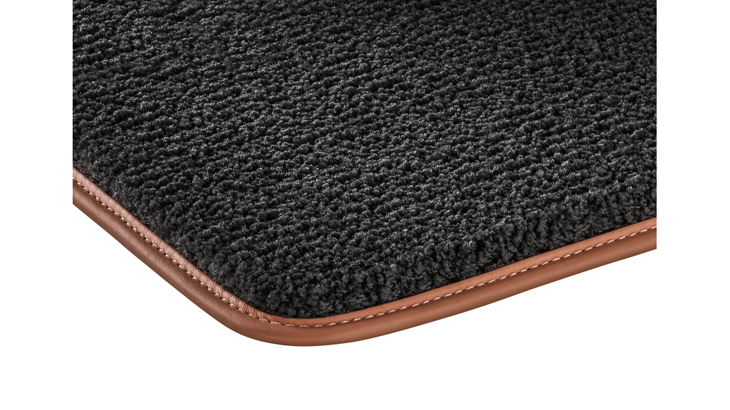 EXCLUSIVE velour mats, rear, 2-piece, G-Class, black, saddle brown, A46368049068X65