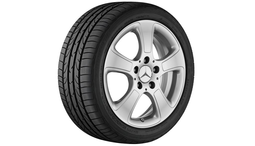 5-Speichen-Rad, 40,6 cm (16 Zoll), B-Klasse/ A-Klasse, 195/55 R16/, titansilber, B66470820 5-Speichen-Rad, 40,6 cm (16 Zoll), B-Klasse/ A-Klasse, 195/55 R16/, titansilber, B66470820