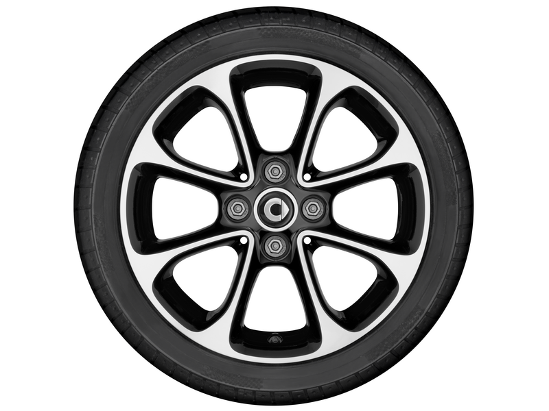 8-spoke alloy wheel, 38.1 cm (15-inch), high-sheen, smart, 165/65 R15/, black, A4534010000