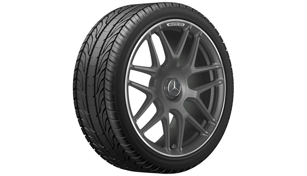 AMG forged wheel in cross-spoke design, 48.3 cm (19-inch), high-sheen rim flange, CLA, 255/35 R19/, tantalum gray, A17740124007Y78 AMG forged wheel in cross-spoke design, 48.3 cm (19-inch), high-sheen rim flange, CLA, 255/35 R19/, tantalum gray, A17740124007Y78