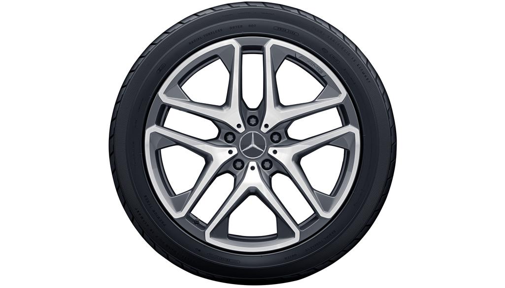 AMG 5-dubbelspaaksvelg, 53,3 cm (21 inch), hoogglans, G-Klasse, 285/45 R21/, titaniumgrijs, A46340119007X21 AMG 5-dubbelspaaksvelg, 53,3 cm (21 inch), hoogglans, G-Klasse, 285/45 R21/, titaniumgrijs, A46340119007X21