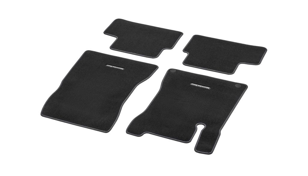 Tappetini in velluto CLASSIC, set, 4 pezzi, cuciture decorative blu oceano, Classe B/GLA, nero, A24768063025F15 Tappetini in velluto CLASSIC, set, 4 pezzi, cuciture decorative blu oceano, Classe B/GLA, nero, A24768063025F15