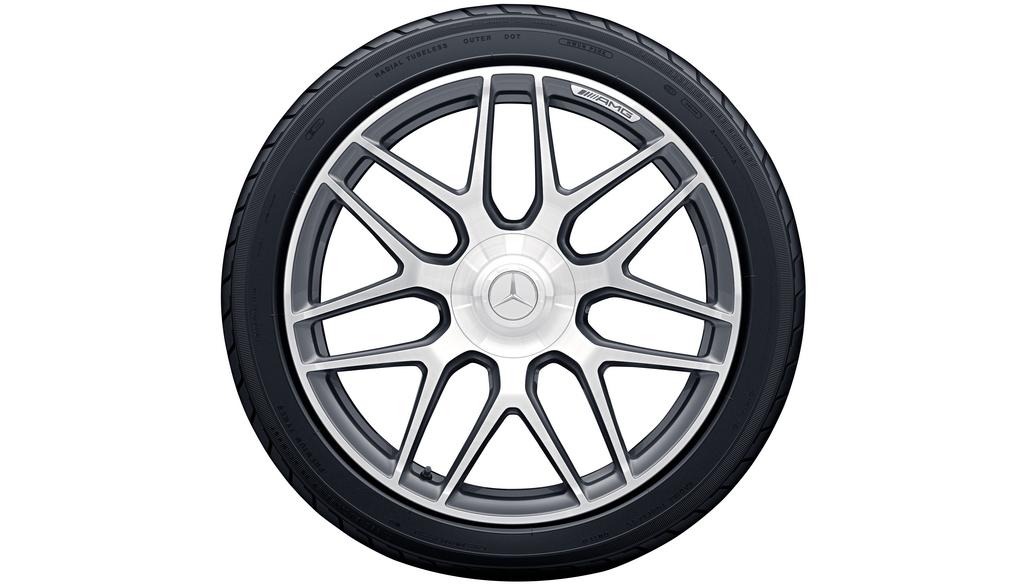 Cerchio forgiato AMG a razze incrociate, 55,9 cm (22 pollici), lucido, Classe G, 295/40 R22/, grigio titanio, A46340120007X21 Cerchio forgiato AMG a razze incrociate, 55,9 cm (22 pollici), lucido, Classe G, 295/40 R22/, grigio titanio, A46340120007X21