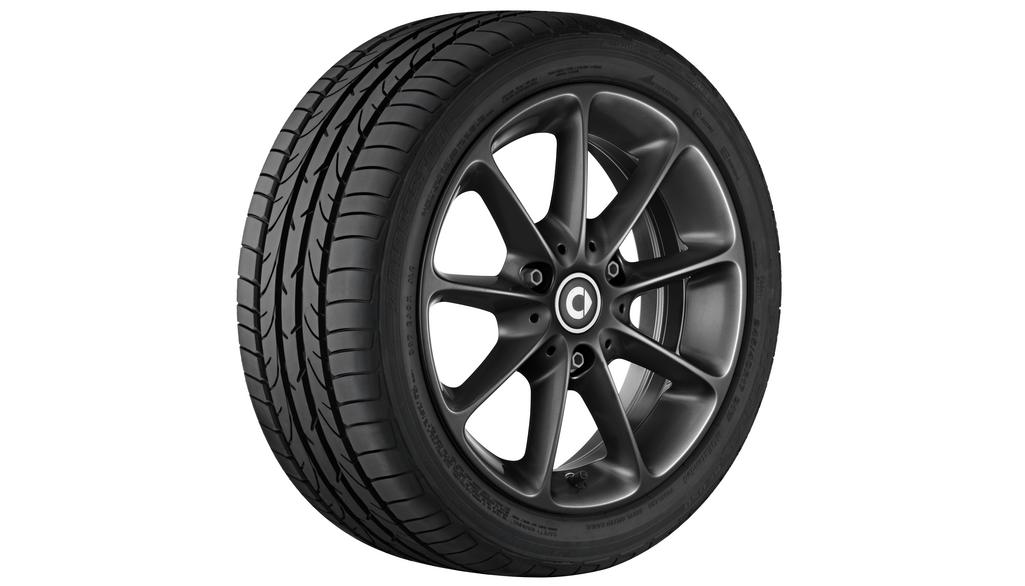 9-Speichen-Leichtmetallrad, 38,1 cm (15 Zoll), smart, 155/60 R15/, grau Himalaya, A45140102027756 9-Speichen-Leichtmetallrad, 38,1 cm (15 Zoll), smart, 155/60 R15/, grau Himalaya, A45140102027756
