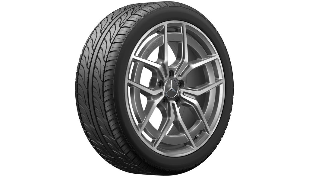 AMG 5-twin-spoke wheel, 48.3 cm (19-inch), high-sheen, E-Class, 245/35 R19/, tantalum gray, A21340166007Y51