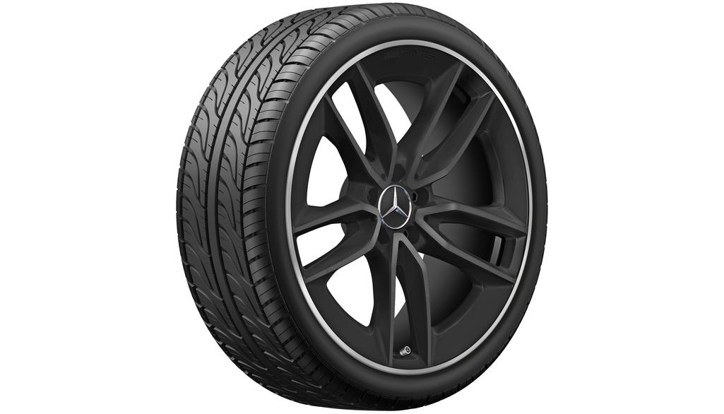Cerchio AMG a 5 doppie razze, 50,8 cm (20 pollici), bordatura alta, Classe E, 245/35 R20/, nero opaco, A21340149007X71 Cerchio AMG a 5 doppie razze, 50,8 cm (20 pollici), bordatura alta, Classe E, 245/35 R20/, nero opaco, A21340149007X71