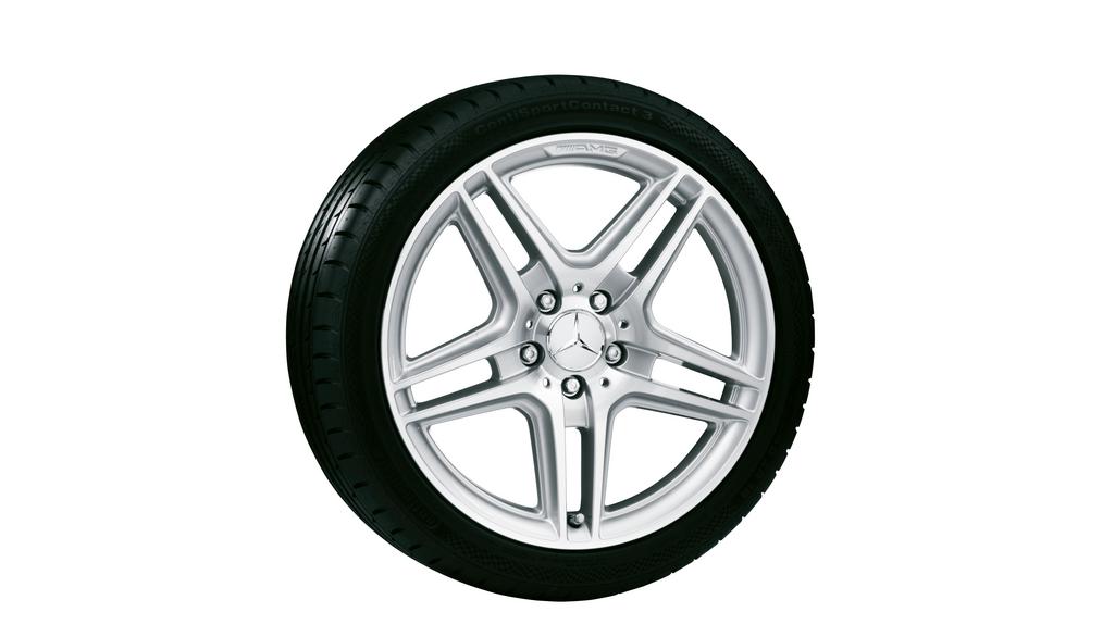 Cerchio AMG a 5 doppie razze, 45,7 cm (18 pollici), lucido, Classe E, 265/35 R18/, color argento, B66031481