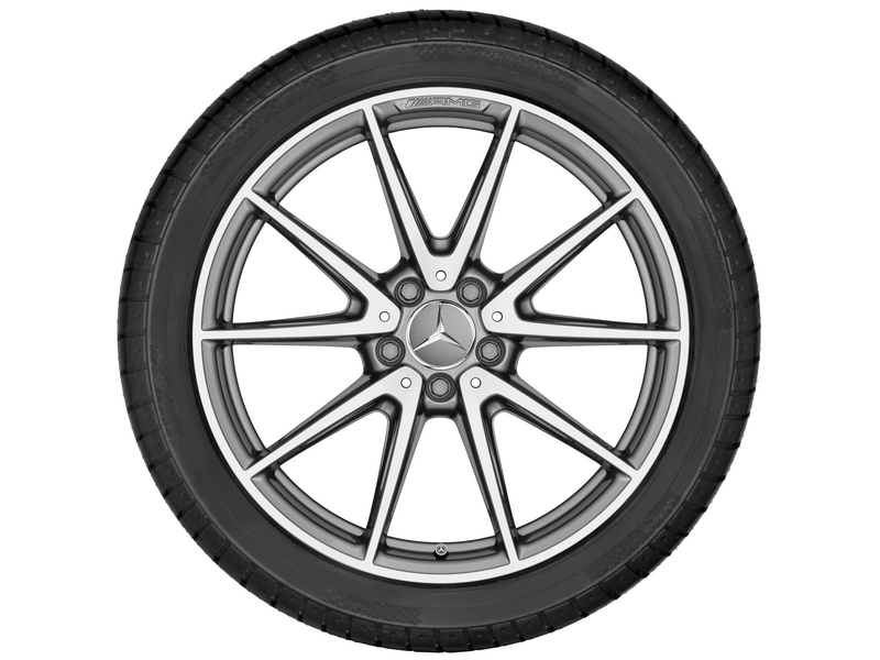 AMG 5-twin-spoke wheel, 48.3 cm (19-inch), high-sheen, SL, 285/30 R19/, titanium gray, A23140119007X21