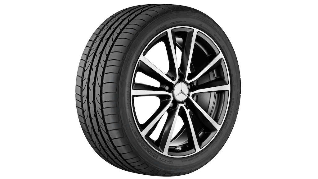 5-twin-spoke wheel, 45.7 cm (18-inch), high-sheen, CLA/ A-Class, 245/35 R18/, black, A24640110007X23