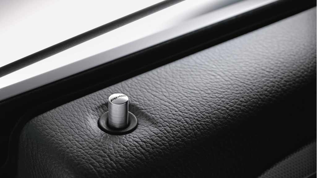 AMG door pin, round, (e.g. CLA/ CLC/ B-Class), silver-grey, A0007660228