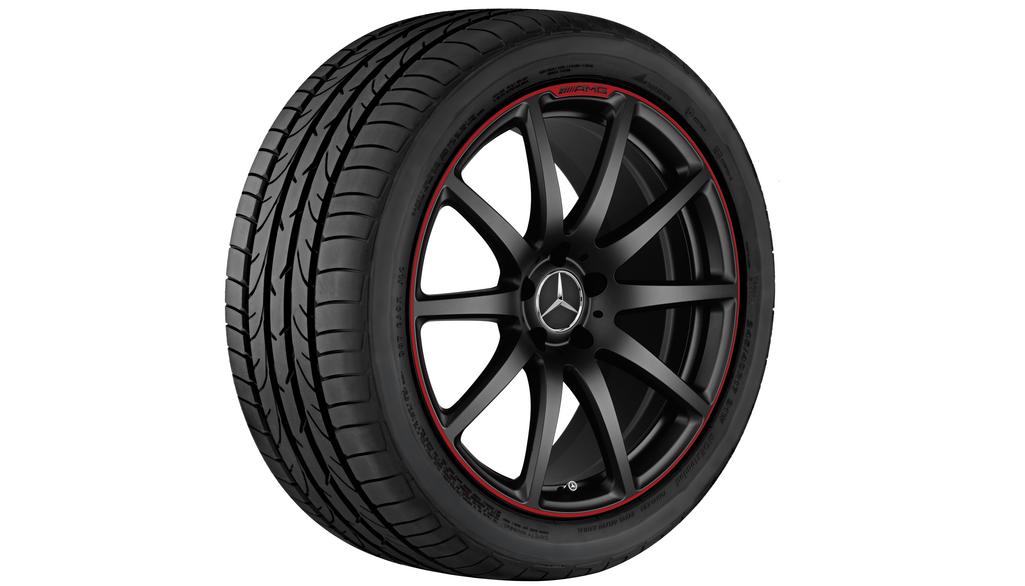 AMG-gesmede velg in 10-spaaks design, 50,8 cm (20 inch), velgrand rood gelakt, SL, 285/30 R20/, matzwart, A23140123029Y15