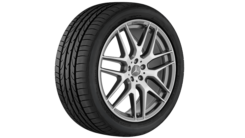 AMG Kreuzspeichen-Rad Titangrau Glanzgedreht