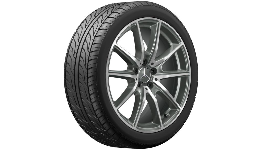 AMG 10-Speichen-Rad, 48,3 cm (19 Zoll), glanzgedreht, E-Klasse, 275/35 R19/, titangrau, A21340174007X21