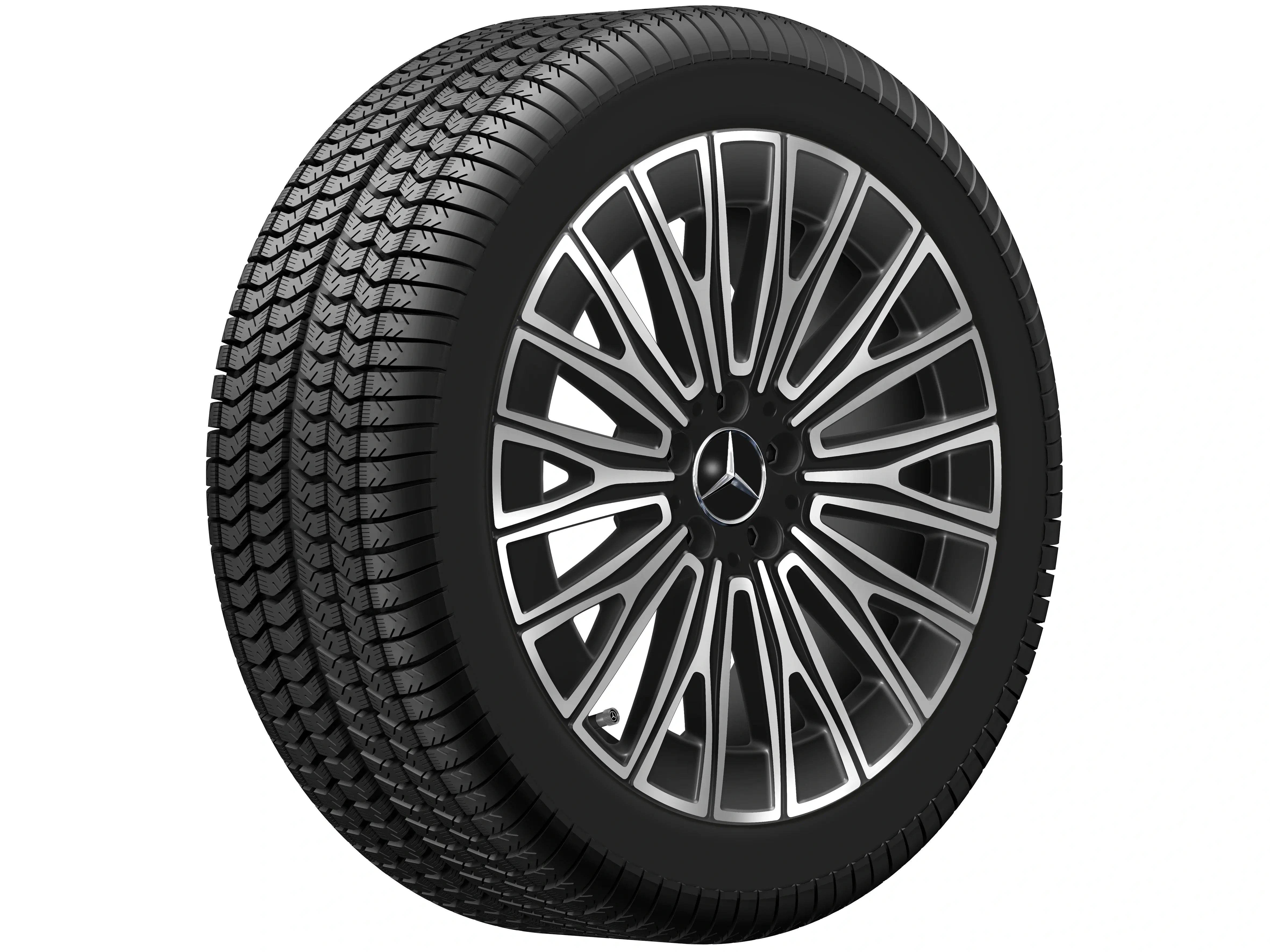 Y-Speichen-Rad, Aero, 48,3 cm (19 Zoll), 8 J x 19 ET 38,1, schwarz, glanzgedreht, A52040143007X23 Y-Speichen-Rad, Aero, 48,3 cm (19 Zoll), 8 J x 19 ET 38,1, schwarz, glanzgedreht, A52040143007X23