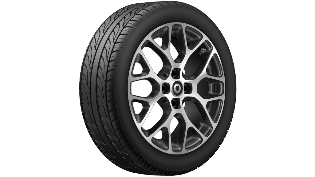 10-Speichen-Leichtmetallrad, 40,6 cm (16 Zoll), glanzgedreht, smart, 185/50 R16/, schwarz, A4534016601 10-Speichen-Leichtmetallrad, 40,6 cm (16 Zoll), glanzgedreht, smart, 185/50 R16/, schwarz, A4534016601