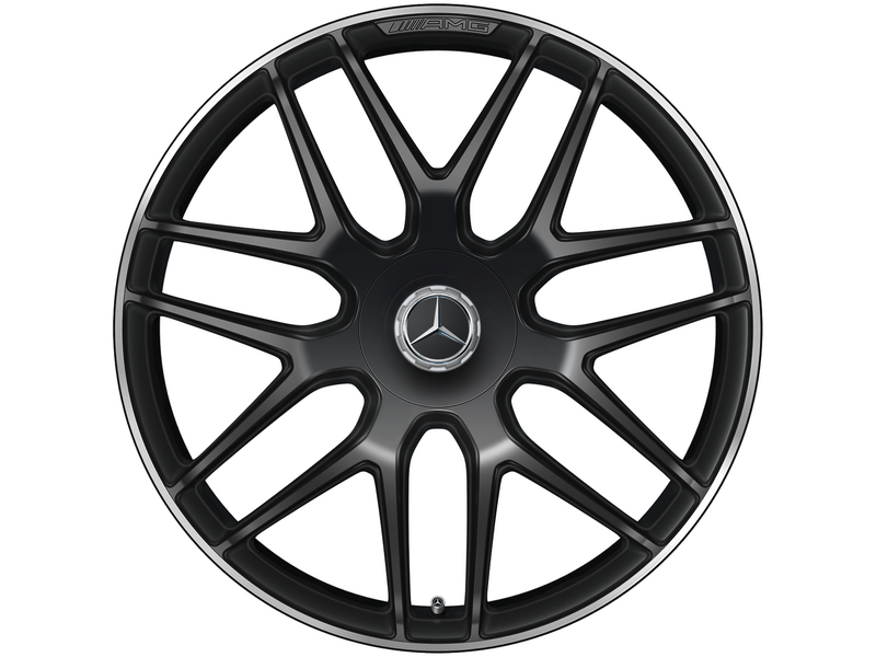 AMG Schmiederad Im Kreuzspeichen-Design Schwarz Matt Felgenhorn Glanzgedreht, Pirelli, Scorpion Winter MO1, 285/40 R22 110V XL, Winter, Q440301712460