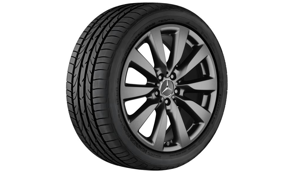 10-Speichen-Rad, 48,3 cm (19 Zoll), GLC/ E-Klasse, 235/55 R19/, grau Himalaya matt, A25340109007X68 10-Speichen-Rad, 48,3 cm (19 Zoll), GLC/ E-Klasse, 235/55 R19/, grau Himalaya matt, A25340109007X68