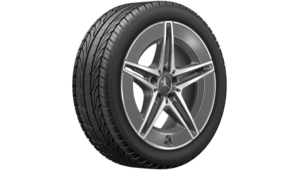 AMG 5-twin-spoke wheel, 45.7 cm (18-inch), high-sheen, C-Class, 245/40 R18/, tantalum gray, A20640118007Y51 AMG 5-twin-spoke wheel, 45.7 cm (18-inch), high-sheen, C-Class, 245/40 R18/, tantalum gray, A20640118007Y51