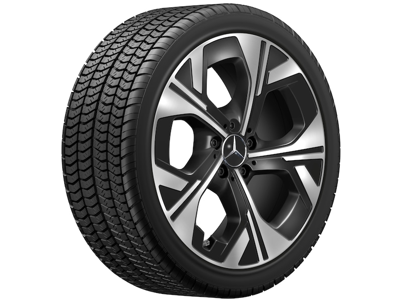 Mercedes-Benz Original Winter-Komplettrad 5-Loch Aero schwarz glanzgedreht , Michelin, Pilot Alpin 5 MO, 255/45 R19 104 H XL, Winter, Q440301511250