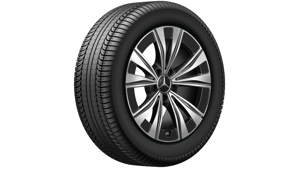 Cerchio a 5 doppie razze, Aero, 43,2 cm (17 pollici), lucido, Classe C, 225/55 R17/, nero, A20640139007X23