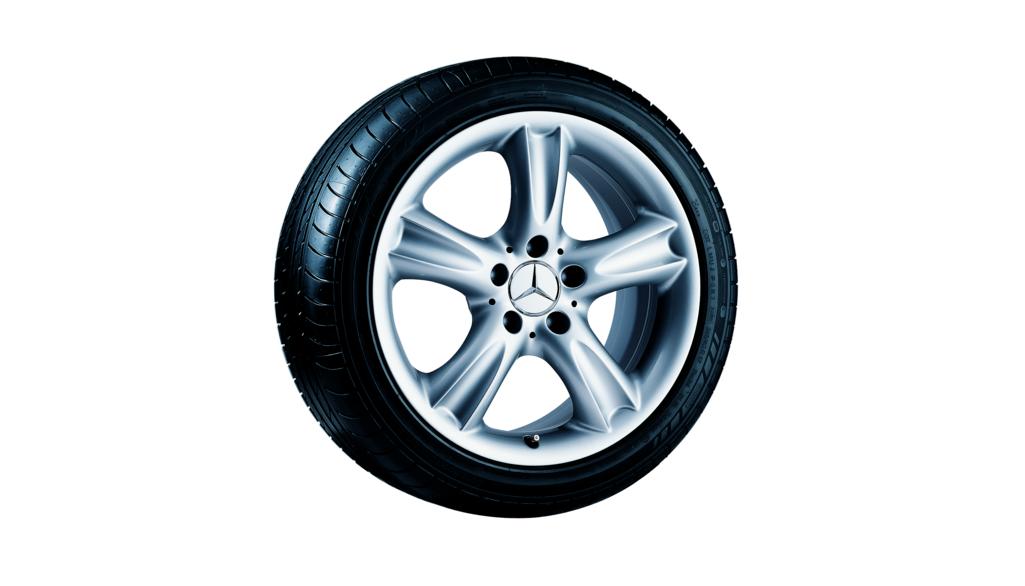 5-Speichen-Rad, Saiph, 40,6 cm (16 Zoll), (u.a. CLC/ SLK-SLC/ C-Klasse), 205/55 R16/, titansilber, B66474080