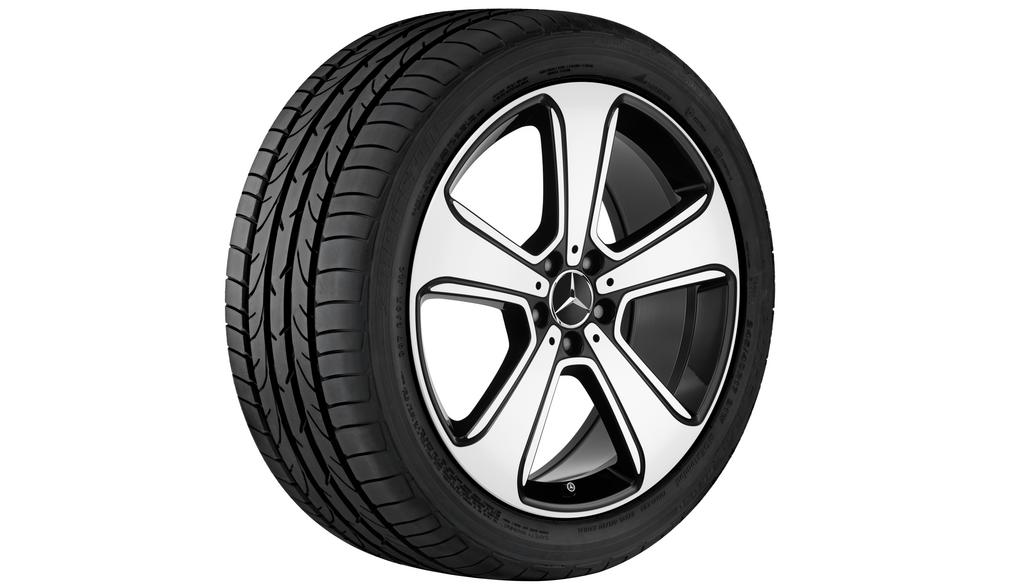 5-spoke wheel, 43.2 cm (17-inch), high-sheen, CLA/ B-Class/ A-Class, 225/45 R17/, black, A24640115007X23