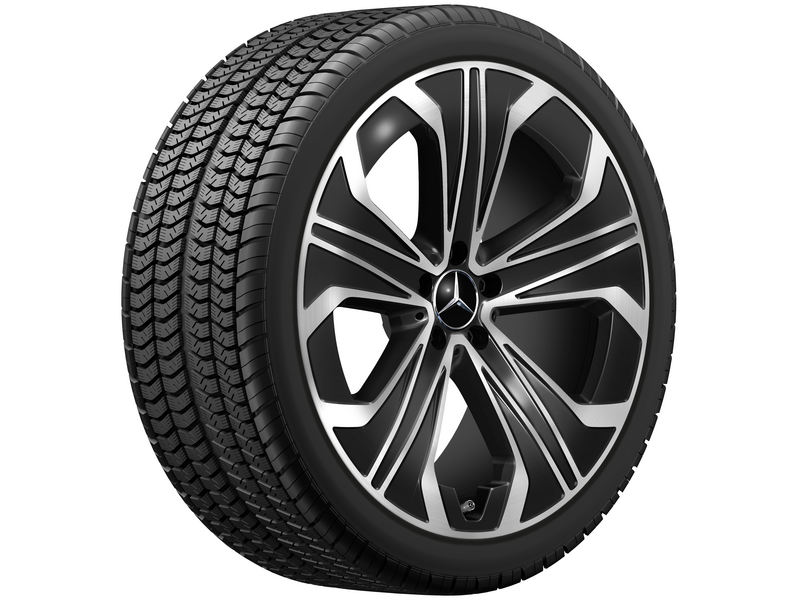 5-W-Speichen-Rad, Aero, 53,3 cm (21 Zoll), glanzgedreht, EQE, 265/40 R21/, schwarz, A29440102007X23