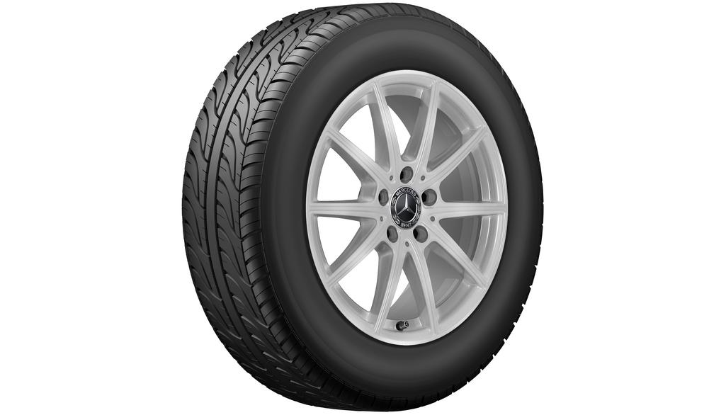 10-spaaks velg, 43,2 cm (17 inch), (bijv. CLA/B-Klasse/A-Klasse), 205/55 R17/, vanadiumzilver, A17740130007X45
