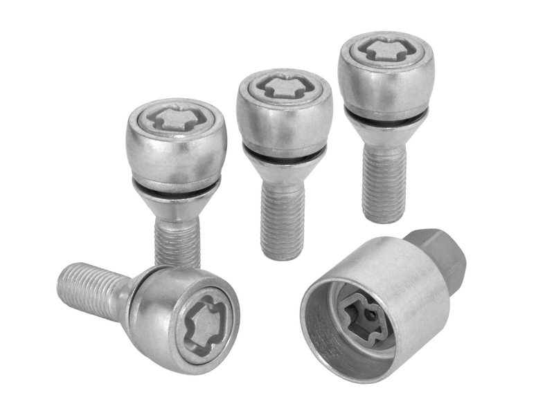 Wheel lock set, for light alloy wheels, smart, silver-colored, A4539902500