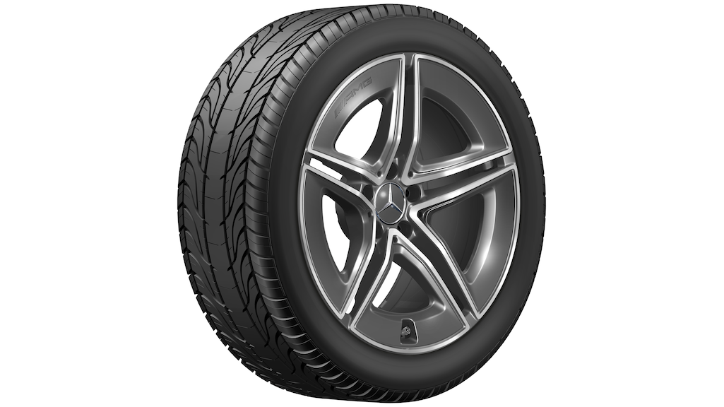 Cerchio completo invernale a 5 doppie razze originale Mercedes-Benz, grigio tantalio, lucido, Yokohama, Advan Winter V907 MO1A, 245/45 R19 102 V XL, Inverno, Q440142010040