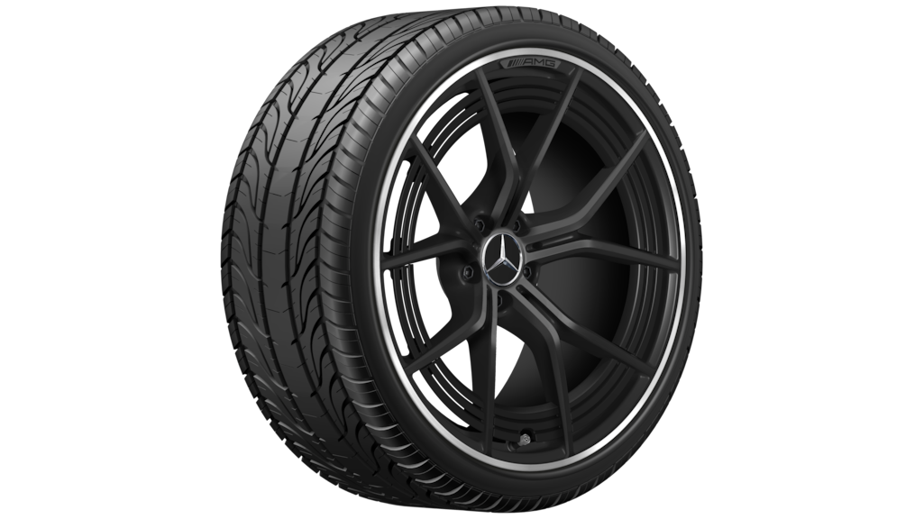AMG Schmiederad im Kreuzspeichen-Design, 53,3 cm (21 Zoll), Felgenhorn glanzgedreht, AMG GT, 295/30 R21/, schwarz matt, A1924000400