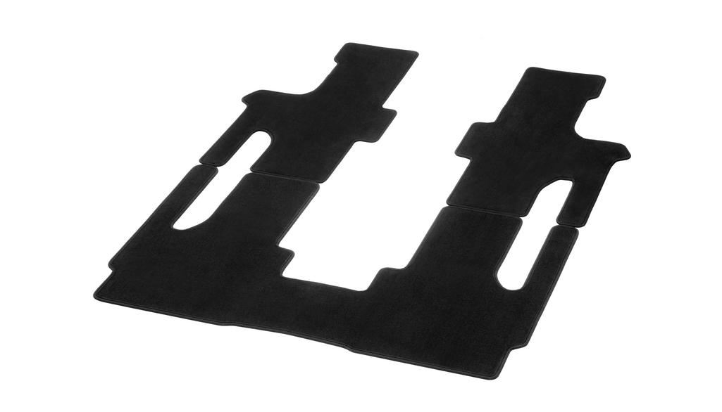 Velour mats, passenger compartment, with double rail, 2 sliding doors (T19), with/without table (YE2), 3-piece, V-Class/EQV/Vito/eVito, black, A4476805302