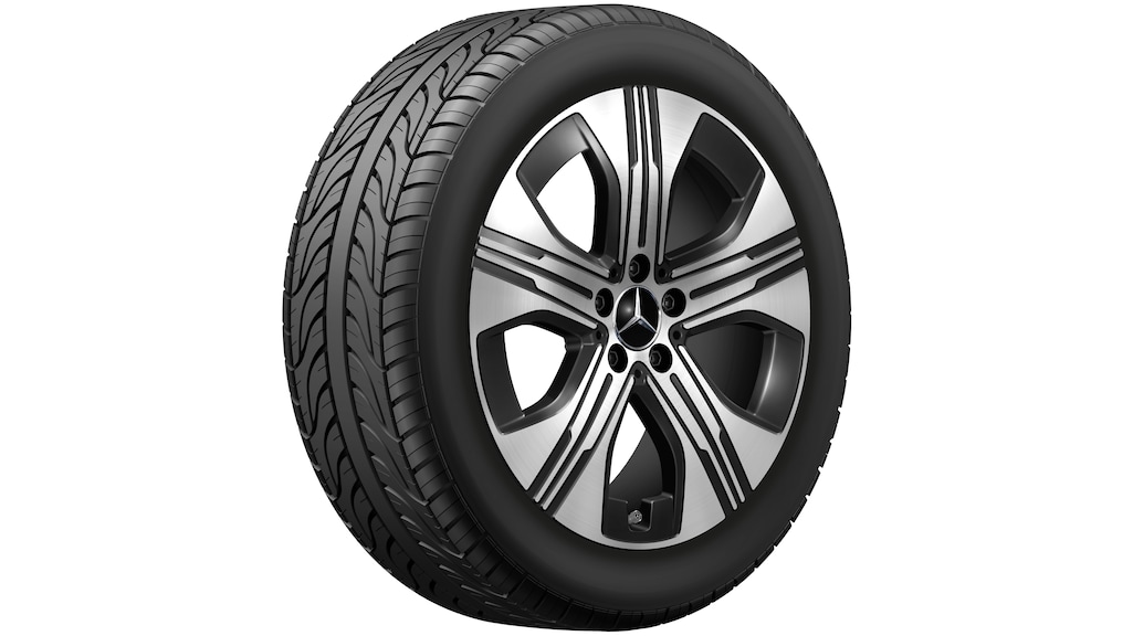 5-gaats velg, 48,3 cm (19 inch), gepolijst, EQB/ EQA, 235/50 R19/, zwart, A24340119007X23
