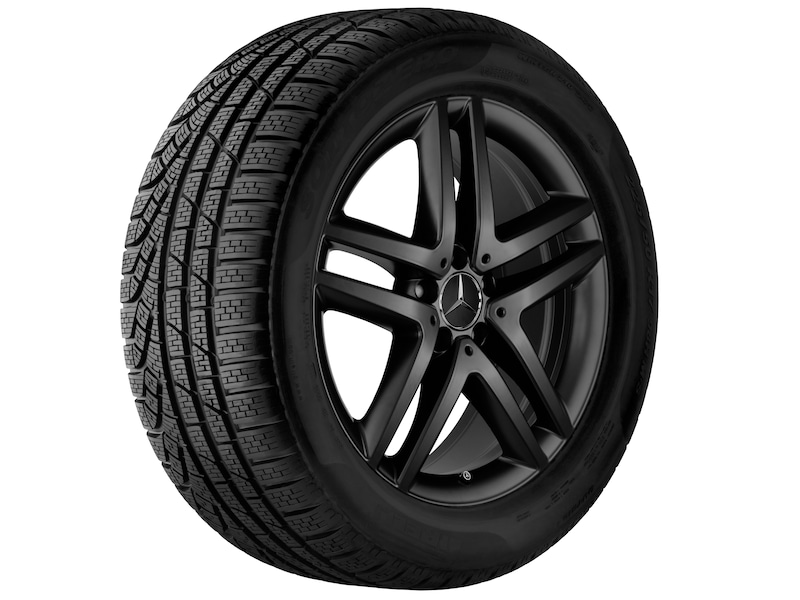 Mercedes-Benz Original Sommer-Komplettrad 5-Doppelspeichen schwarz matt , Continental, PremiumContact 6 MO-V, 245/45 R19 102 Y XL, Sommer, Q440291110510