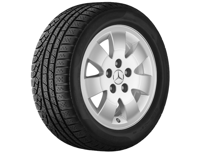 7-Speichen-Rad Silber, Continental, ContiWinterContact TS 850, 195/65 R15 95T XL, Winter, Q4401911103900J2022