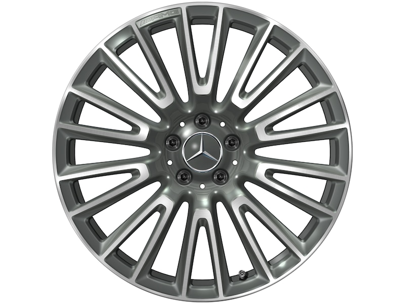 AMG light-alloy wheel, 10-twin-spoke design, 50.8 cm (20-inch), high-sheen, E-Class, 265/40 R20/, gray Himalaya, A21440115007X21