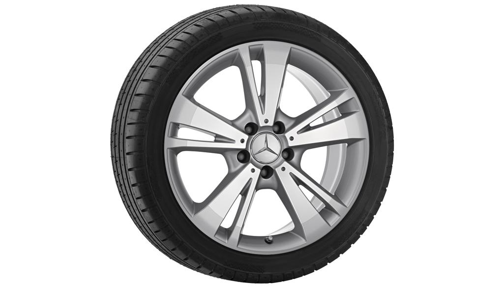 Cerchio a 5 doppie razze, Chegra, 45,7 cm (18 pollici), Classe E, 265/35 R18/, argento titanio, A21240132027X07 Cerchio a 5 doppie razze, Chegra, 45,7 cm (18 pollici), Classe E, 265/35 R18/, argento titanio, A21240132027X07