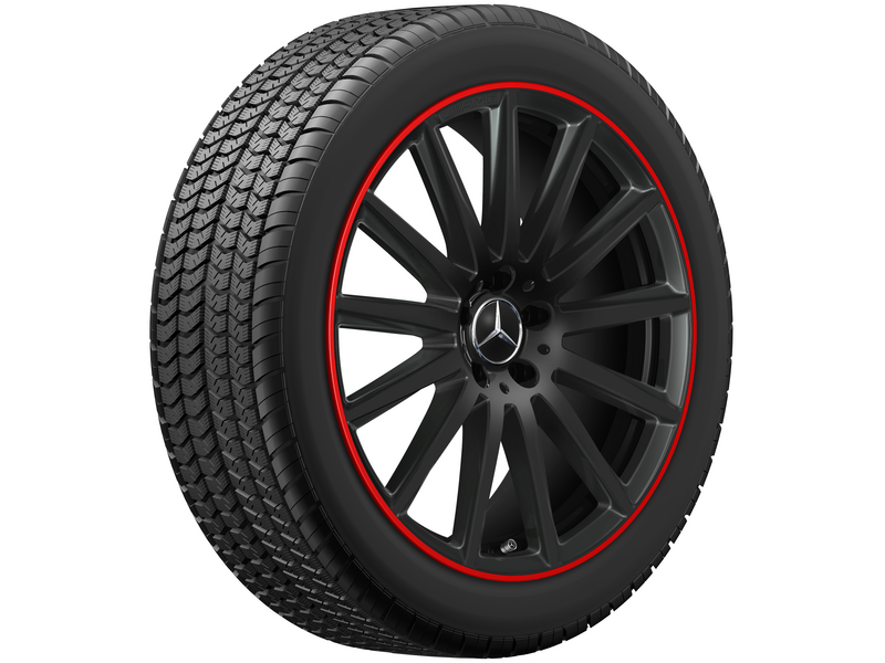 AMG Vielspeichen-Rad, 50,8 cm (20 Zoll), Felgenhorn rot lackiert, GLB/ GLA, 235/45 R20/, schwarz, A24740116009Y31