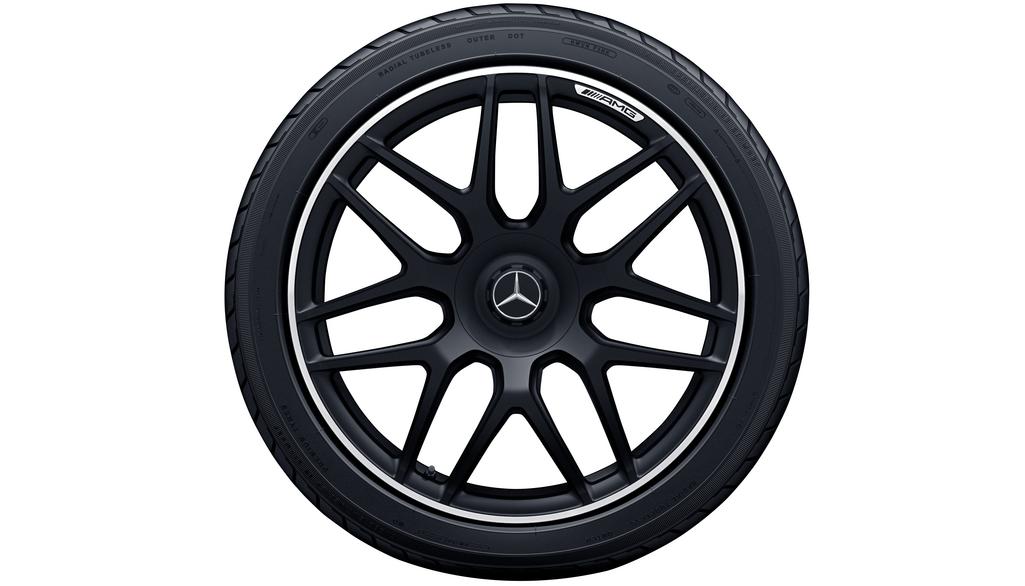 AMG forged wheel in cross-spoke design, 55.9 cm (22-inch), rim flange high-sheen, G-Class, 295/40 R22/, black matt, A46340120007X71