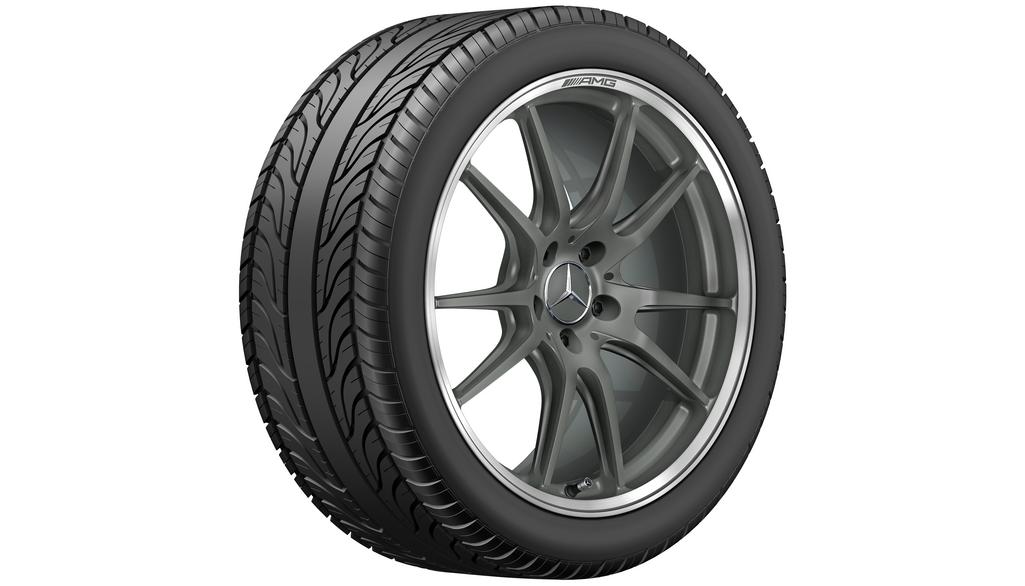 Cerchio forgiato AMG a 5 doppie razze, 48,3 cm (19 pollici), bordino alto, AMG GT, 325/30 R20/, grigio titanio opaco, A19040123007X70 Cerchio forgiato AMG a 5 doppie razze, 48,3 cm (19 pollici), bordino alto, AMG GT, 325/30 R20/, grigio titanio opaco, A19040123007X70