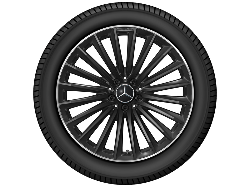 AMG Vielspeichen-Rad, 50,8 cm (20 Zoll), Felgenhorn glanzgedreht, GLC, 255/45 R20/, schwarz, A25440108007X72