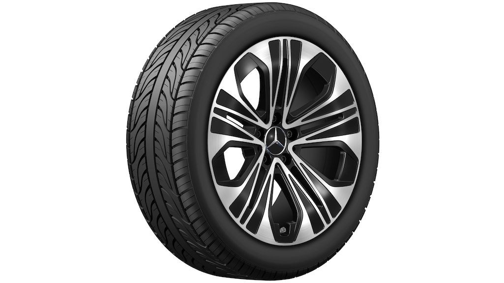 5-Speichen-Rad, Aero, 48,3 cm (19 Zoll), glanzgedreht, 245/45 R19/, schwarz, A21440123007X23