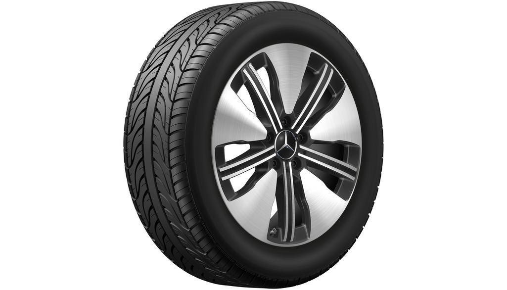 5-Doppelspeichen-Rad, mit Zusatzspeichen, 45,7 cm (18 Zoll), glanzgedreht, Aero, EQB/ EQA, 235/55 R18/, schwarz, A24340113007X23