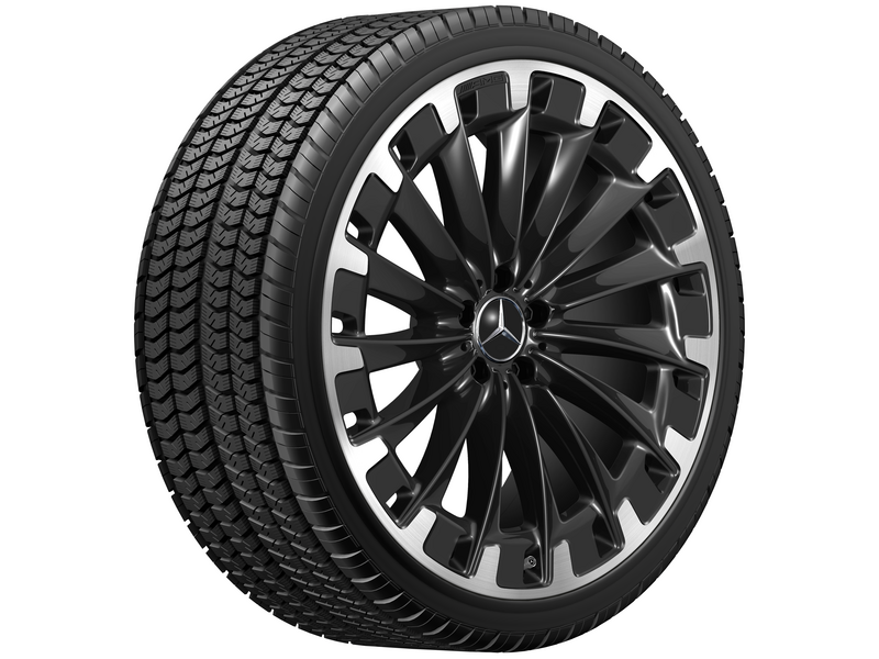 AMG Vielspeichen-Rad, 55,9 cm (22 Zoll), Felgenhorn glanzgedreht, EQS, 275/40 R22/, schwarz, A29640118007X23