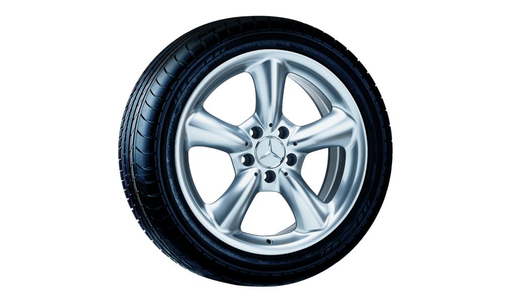 Cerchio a 5 razze, 43,2 cm (17 pollici), CLC/Classe C, 245/40 R17/, argento titanio, B66474414 Cerchio a 5 razze, 43,2 cm (17 pollici), CLC/Classe C, 245/40 R17/, argento titanio, B66474414