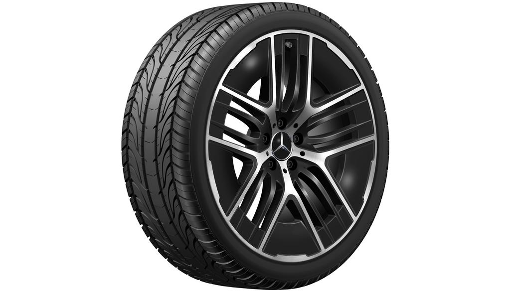 5-Y-Speichen-Rad, Aero, 53,3 cm (21 Zoll), glanzgedreht, mit Zusatzspeichen, EQE, 265/40 R21/, schwarz, A29440108007X23